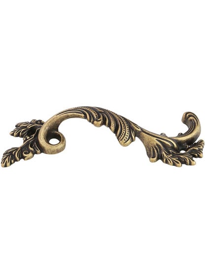 Right Fancy Swirl Pull In Antique Brass Dark